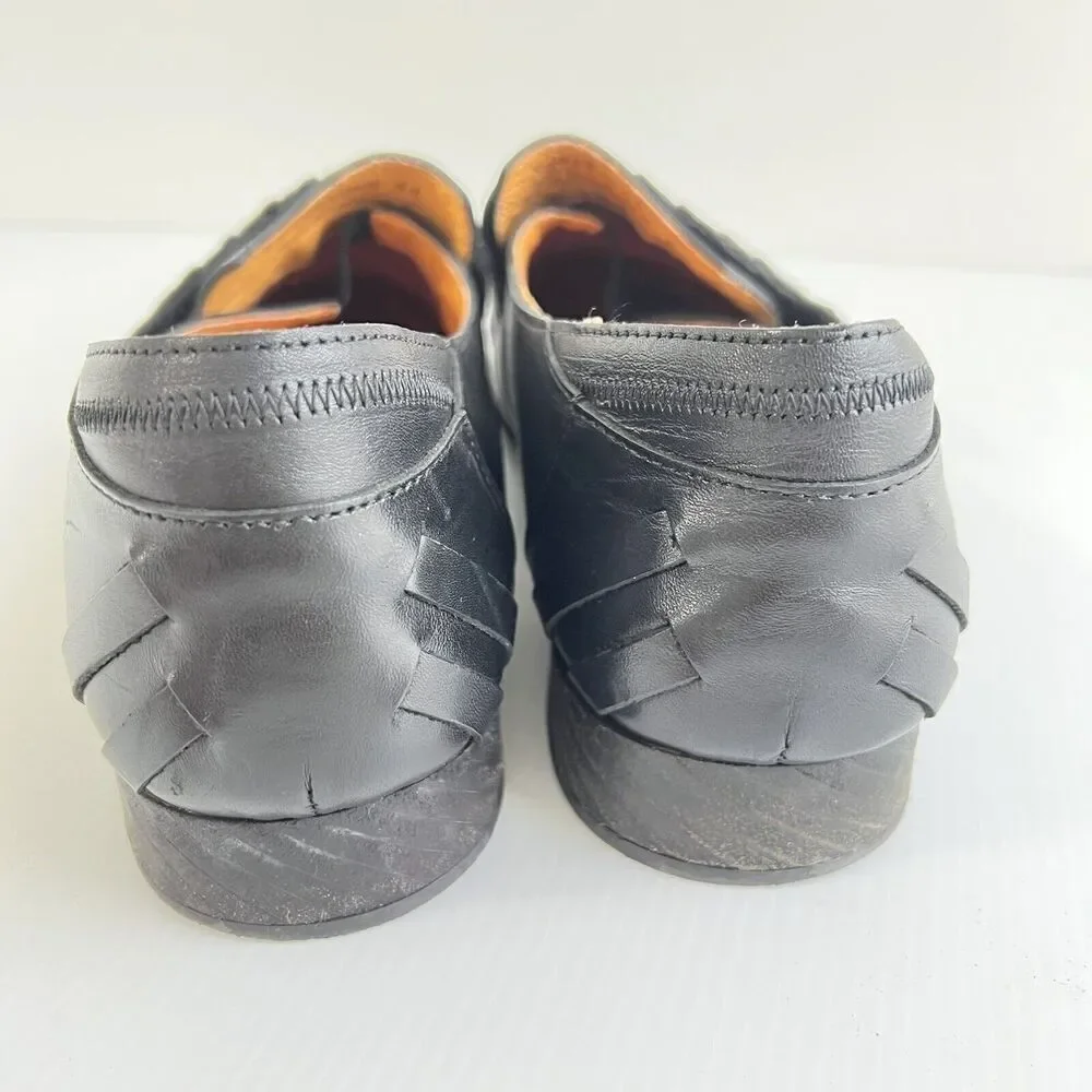 Fly London Mens Dress Shoes Size 44 US 10.5 Black Leather Monk Strat Adjustable